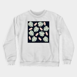 Monstera Leaf Pattern Design Crewneck Sweatshirt